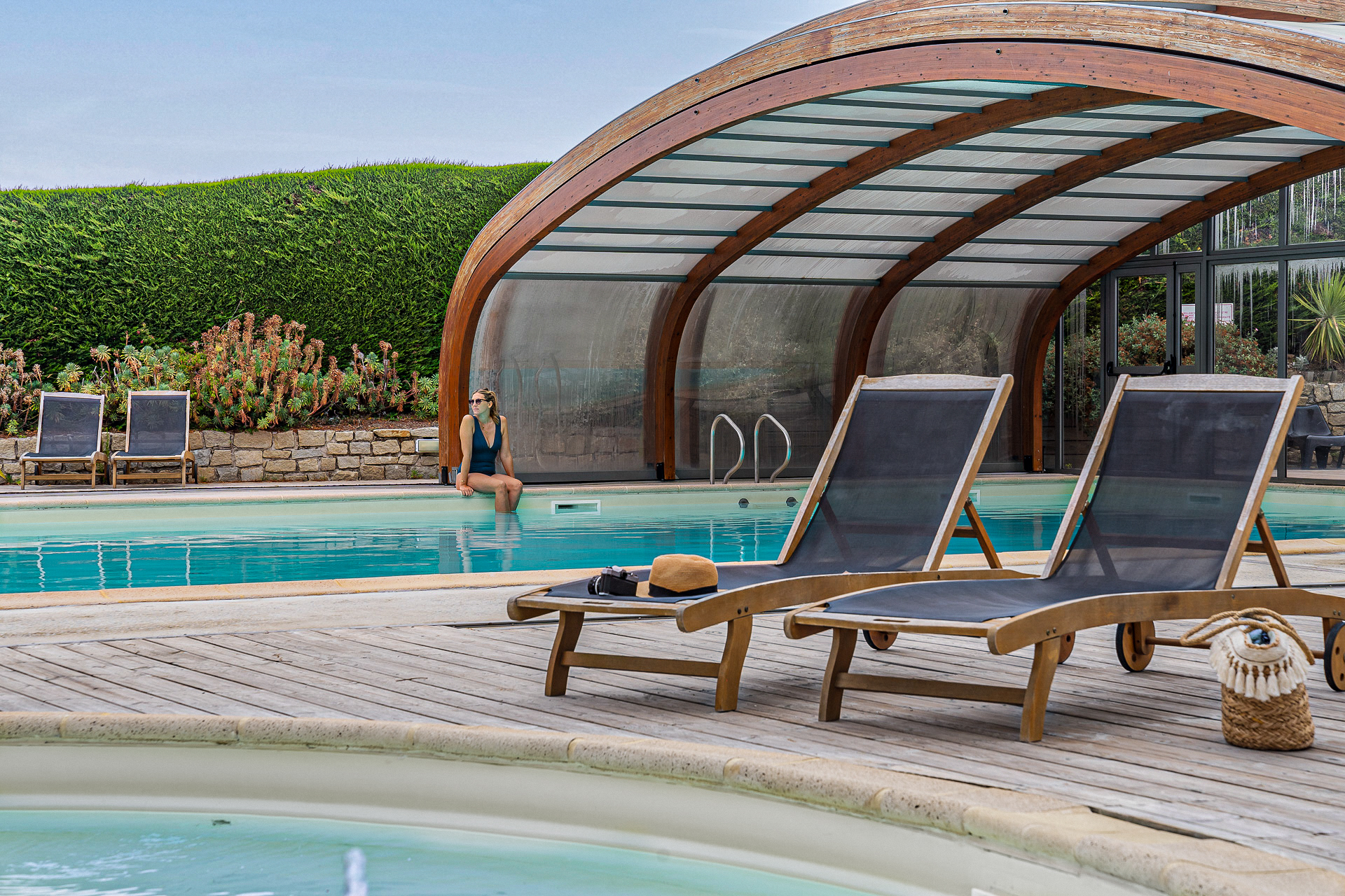 Zwemparadijs met ligstoel